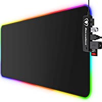 Los mejores  - Beexcellent Alfombrilla Gaming- 800x300x5mm 14 Modos de Iluminación RGB Ajustables y 4 Puertos USB. Alfombrilla de Ratón…